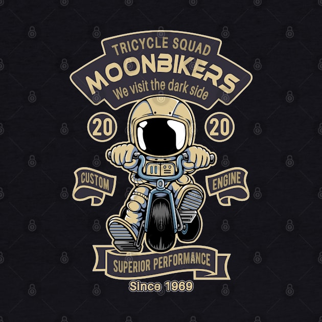 Tricycle Moon Bikers by NicGrayTees